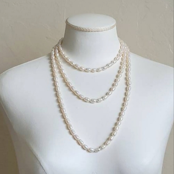 Long Freshwater Pearl Necklace - Picture 3 of 4
